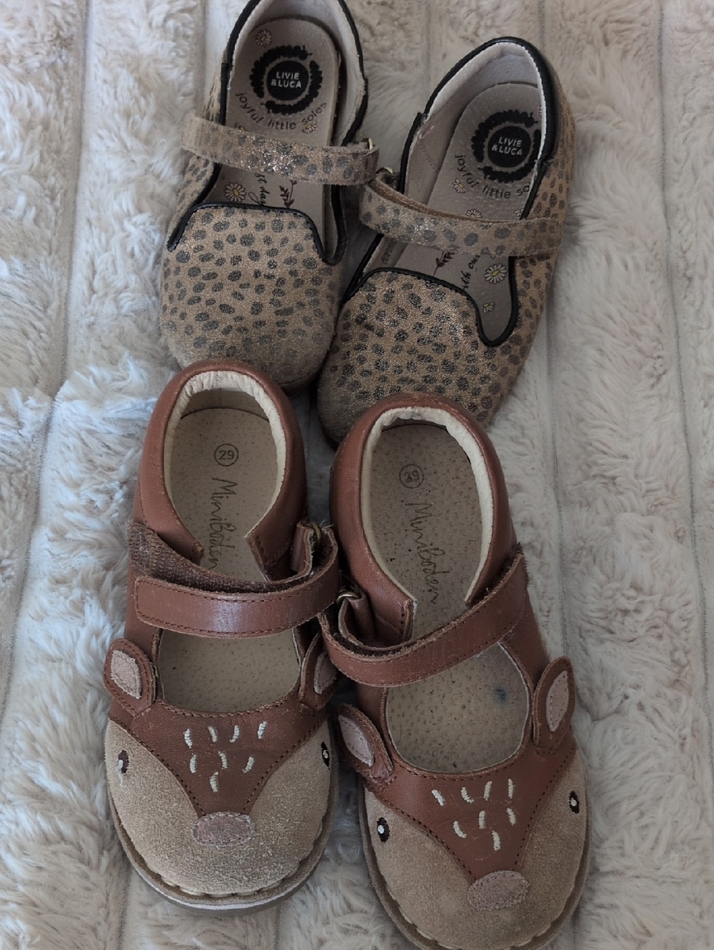 Livie & Luca And Boden Beige Leopard Print Mary Janes